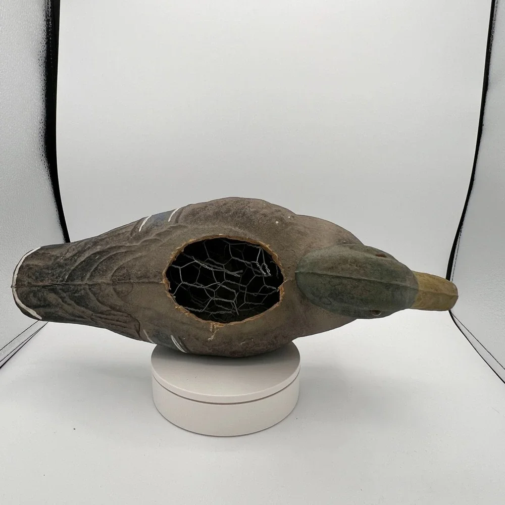 Vintage 1948 Victor Veri-Lite Mallard Decoy – Canvas Over Wire, Lititz PA